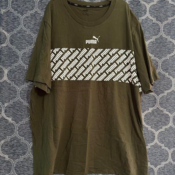 Puma Other - Puma EUC men's 3xl Puma logo short sleeve pullover tee shirt olive green